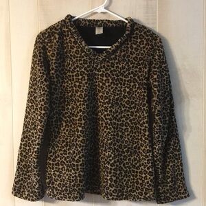 ANIMAL Print Fleece Pajama Top Size S